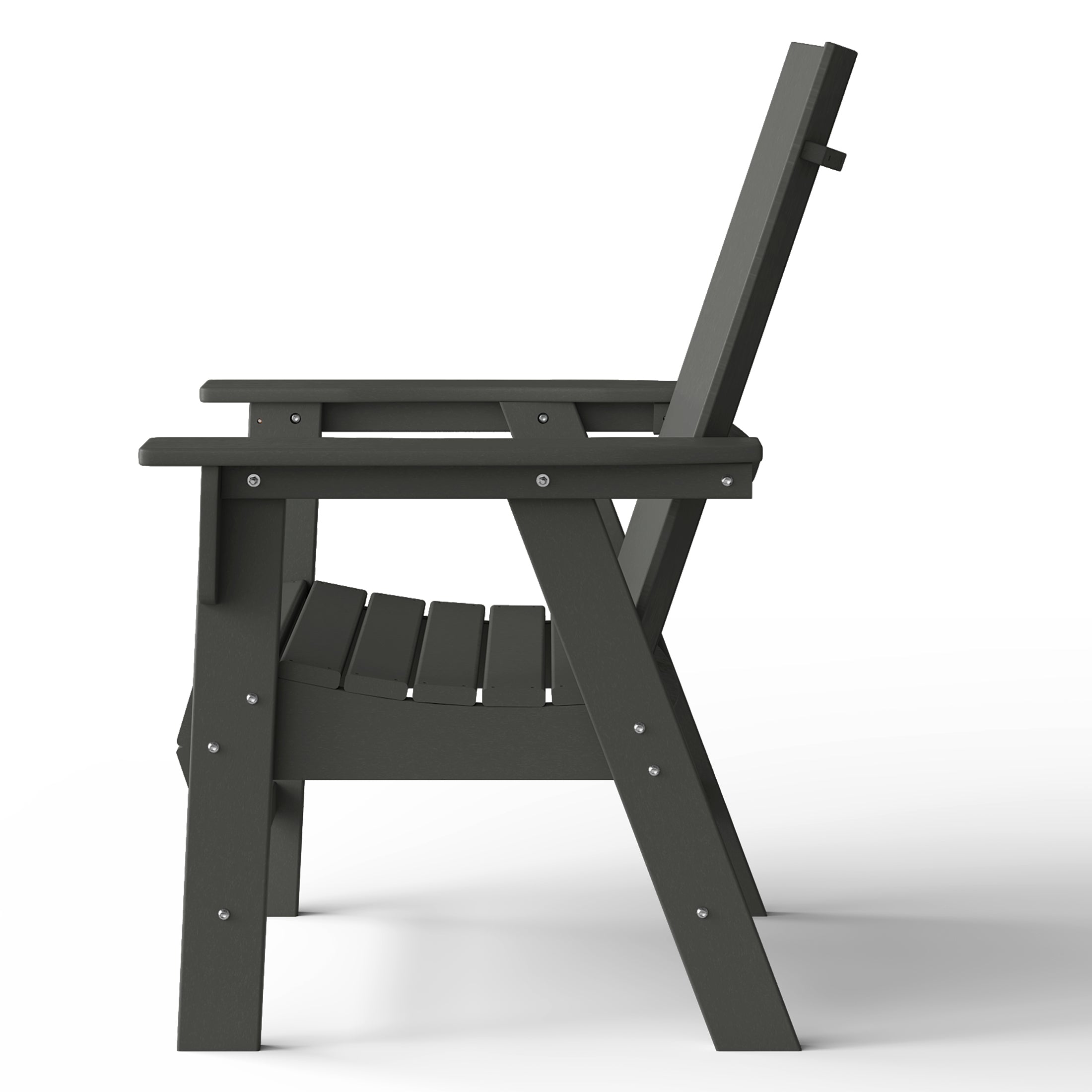 Ashore Outdoor Patio HDPE Plastic Modern Adirondack Dining Chairs (Set of 2)