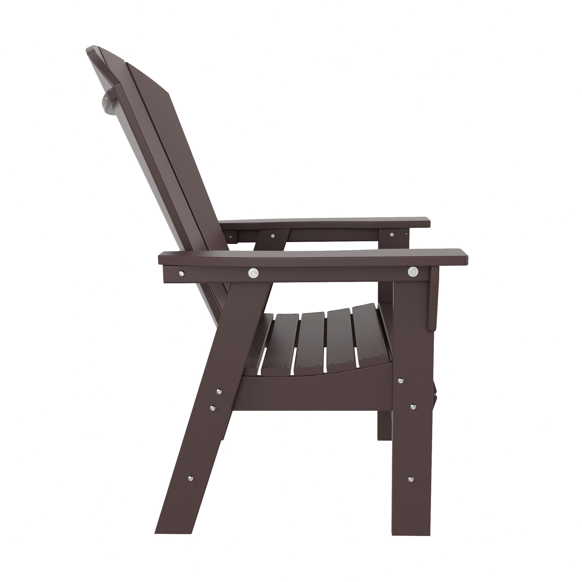 Malibu 5 Piece Outdoor Patio Dining Round Table and Curved Back Armchair Set