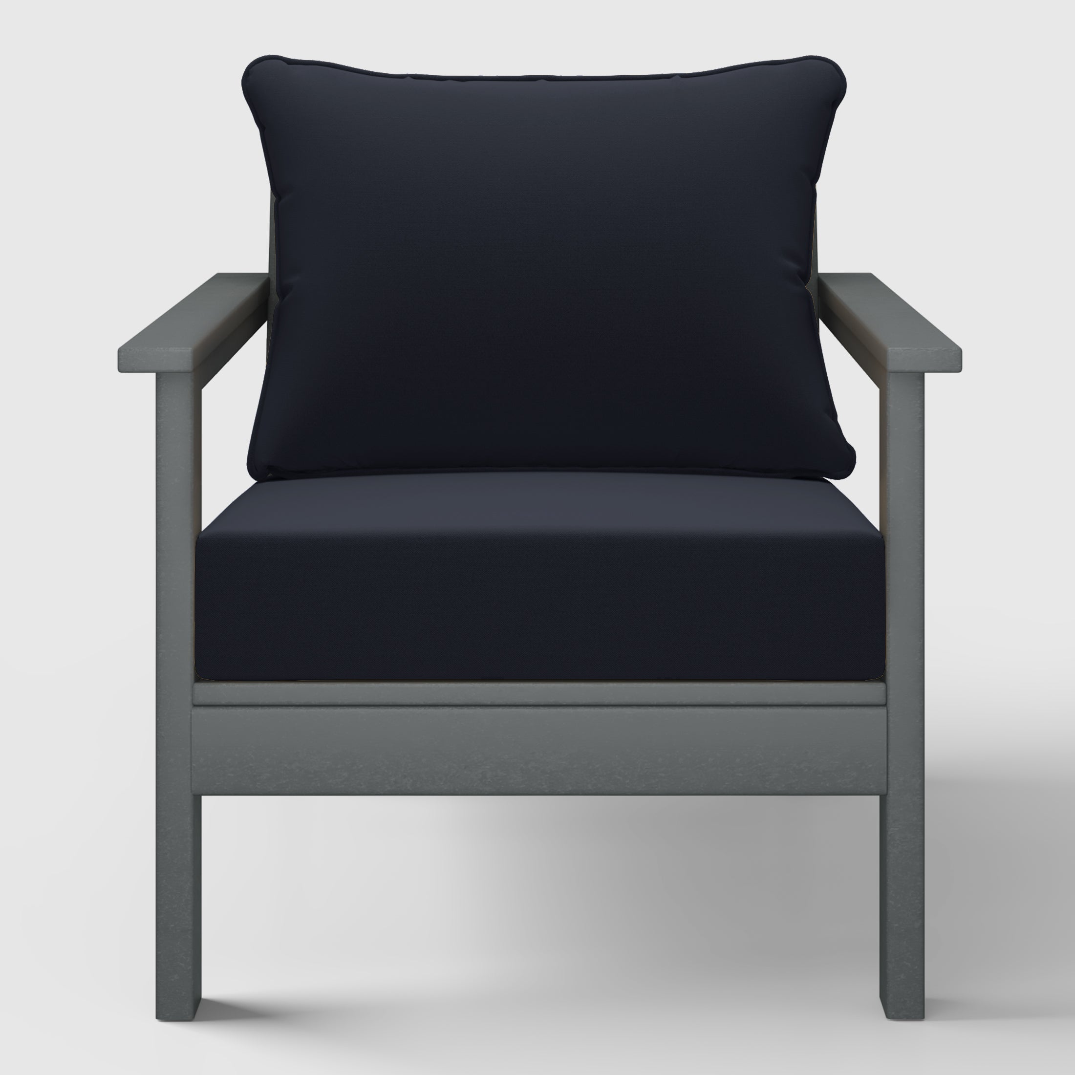 Avalon Outdoor Modern HDPE Patio Club Chair with Deep Seat Cushions