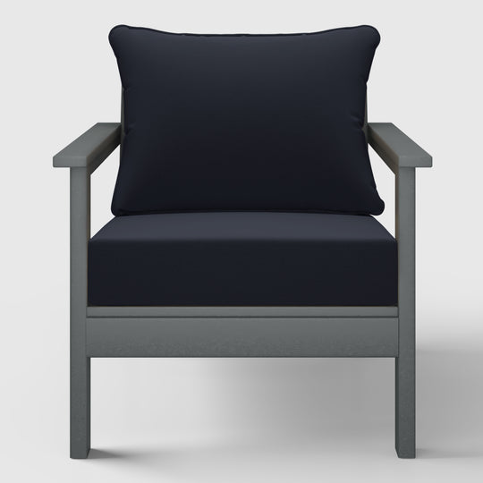 Avalon Outdoor Modern HDPE Patio Club Chairs with Deep Seat Cushions (Set of 2)