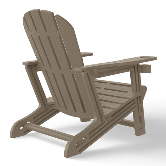 Azura Tool-Free Assembly Outdoor Patio HDPE Plastic Adirondack Chair with Cup Holder