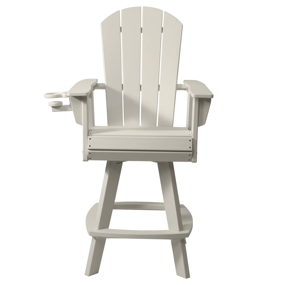 Malibu Outdoor HDPE Swivel Adirondack Bar Height Chair With Cup Holder