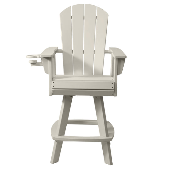 Malibu Outdoor HDPE Swivel Adirondack Bar Height Chair With Cup Holder