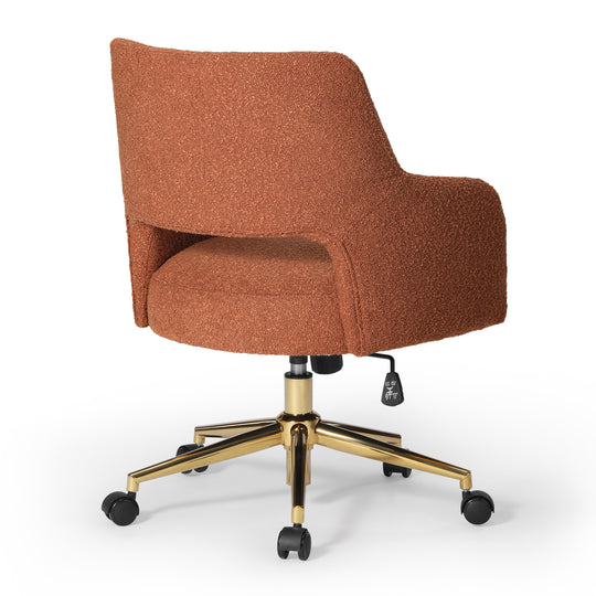 Genevieve Mid-Century Modern Swivel Office Vanity Chair with Wheels