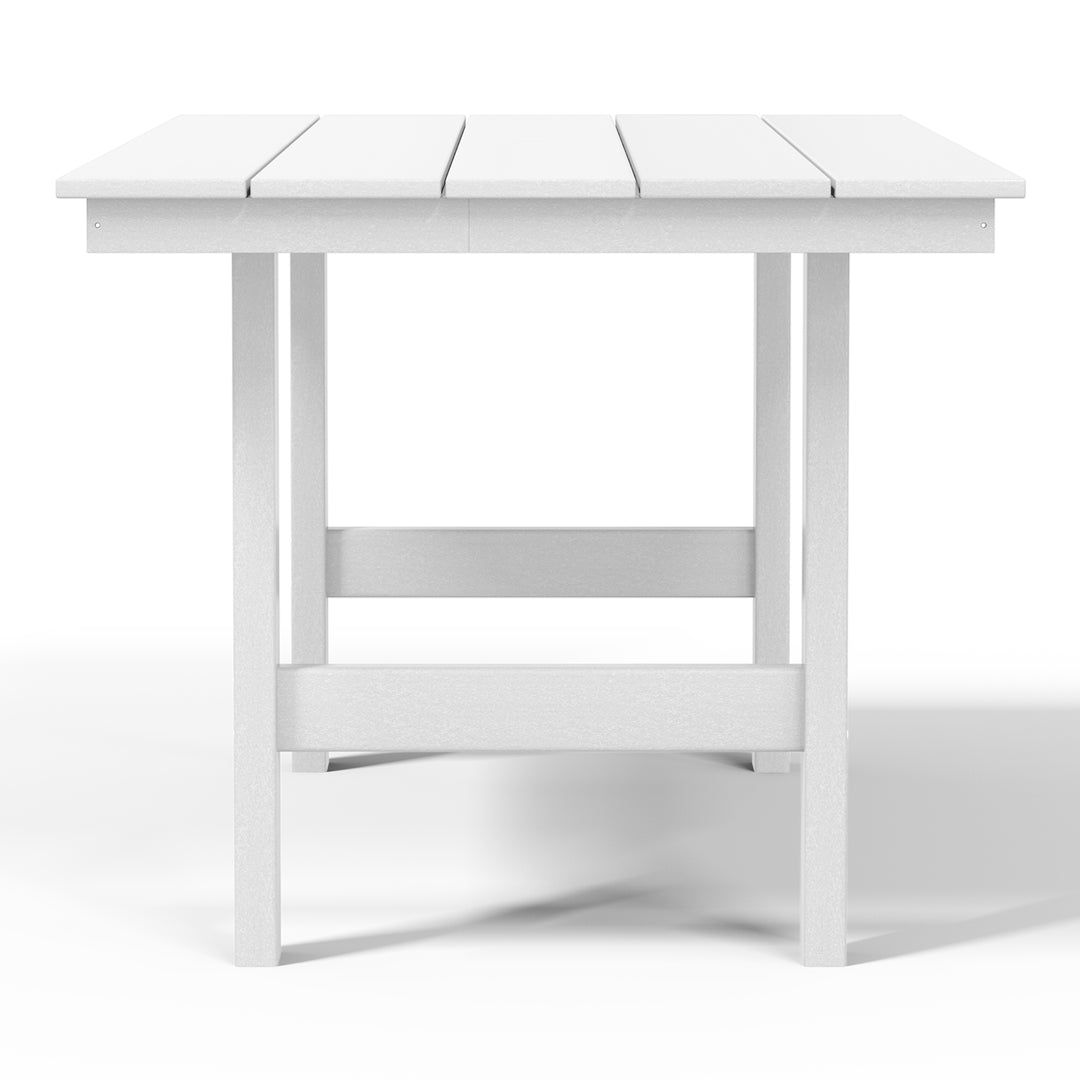 Ashore Outdoor Modern HDPE 66" Wide Rectangle Patio Dining Table for 6