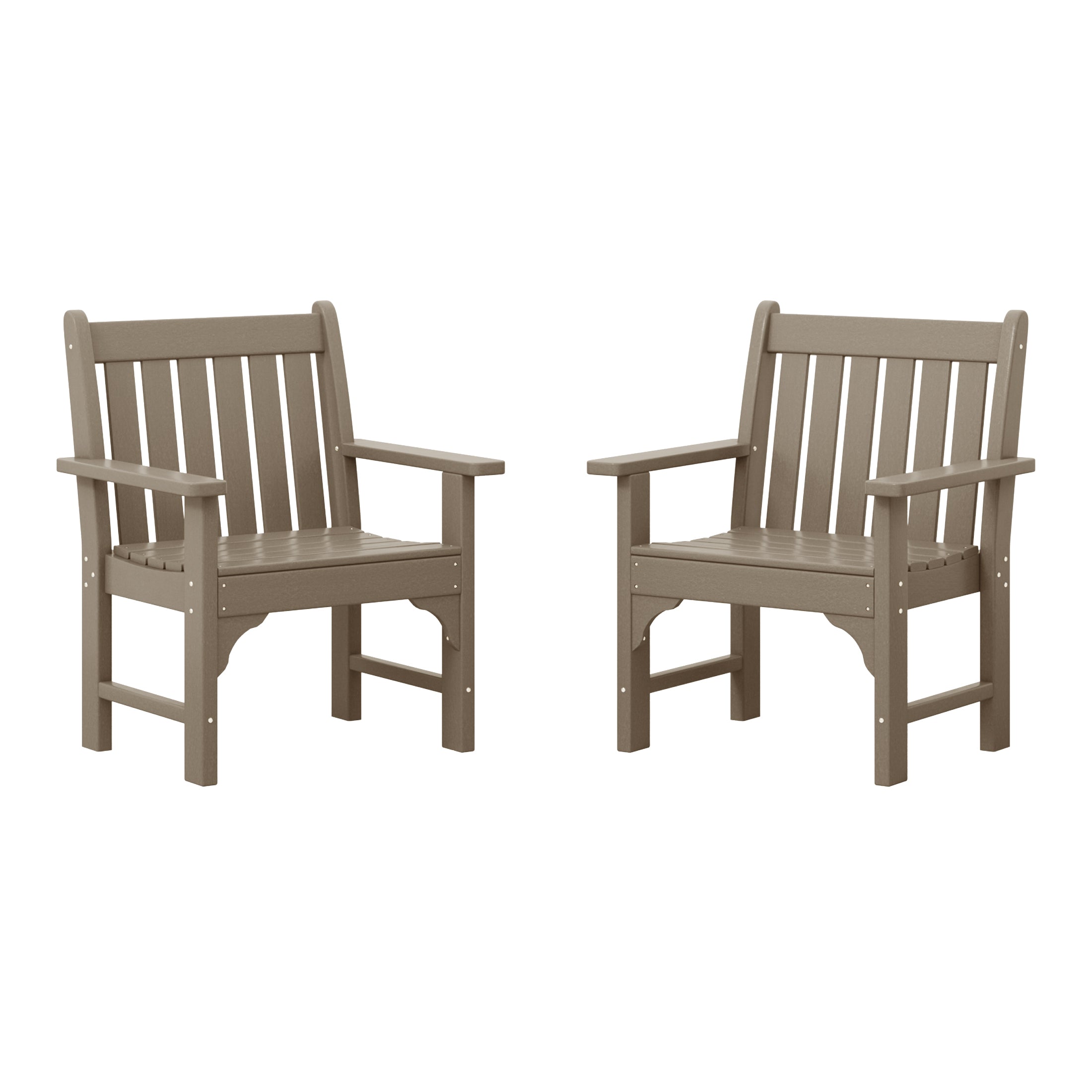 Malibu Outdoor Patio HDPE Adirondack Dining Arm Chairs (Set of 2)