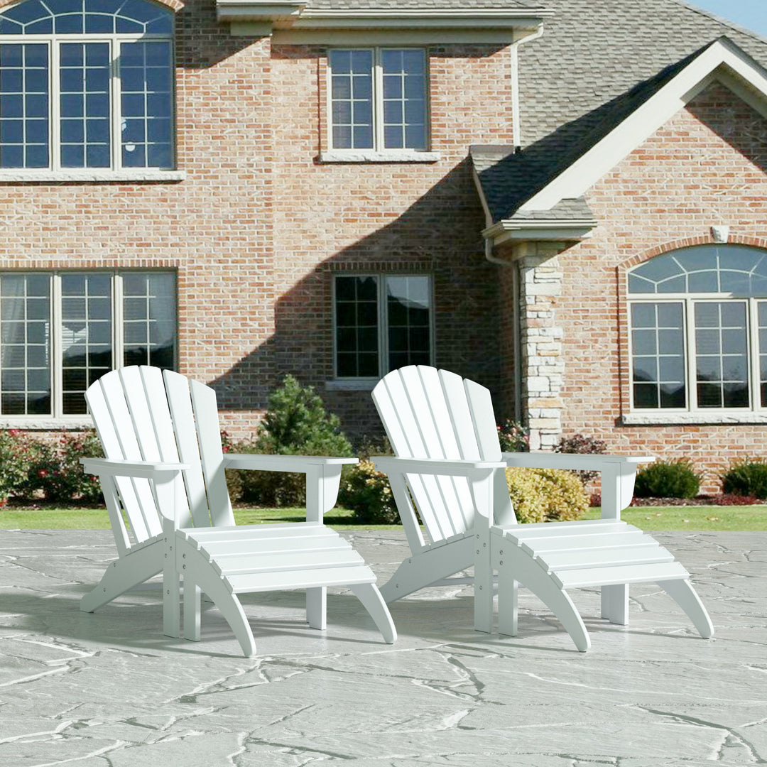 Dylan Outdoor Adirondack Chair With Ottoman 4-Piece Set