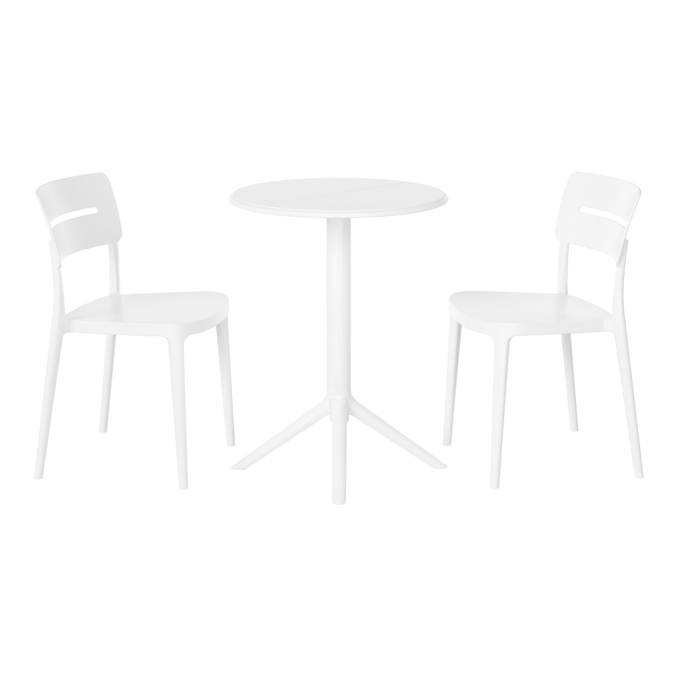Playa 3-Piece Outdoor Resin Patio Bistro Set with Stackable Patio Dining Chairs