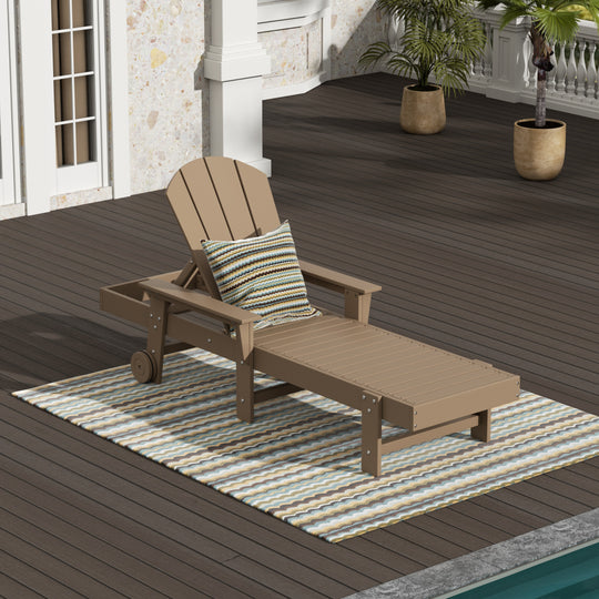 Malibu Reclining Chaise Lounge With Arms & Wheels