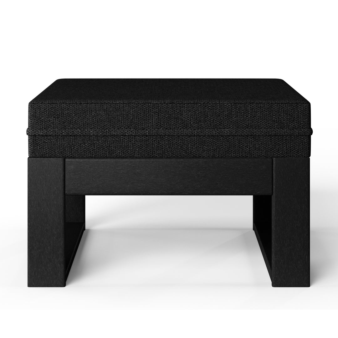 Montara Outdoor HDPE Patio Ottoman with Waterproof Olefin Cushions