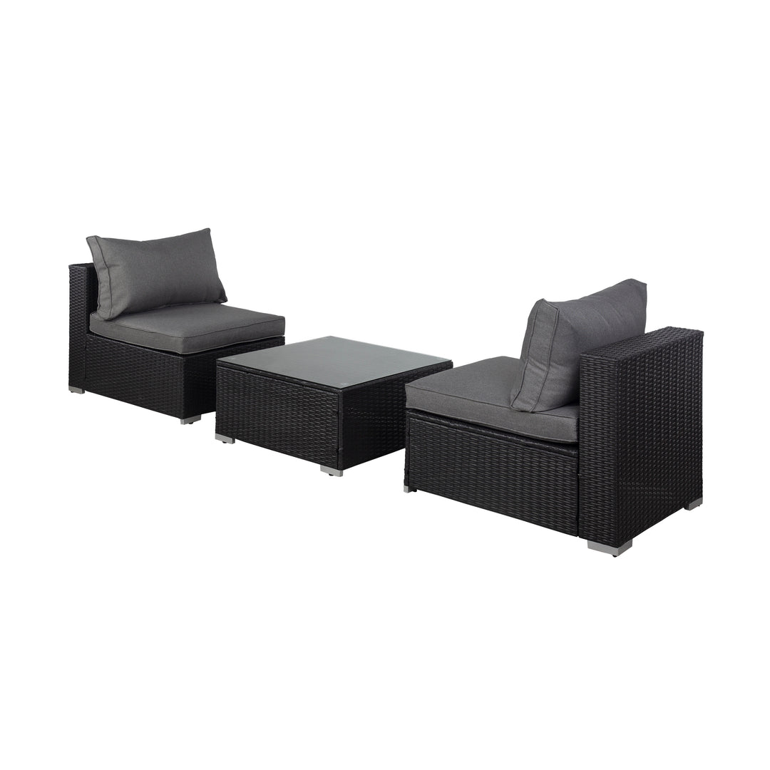 Irvine 3-Piece Outdoor Patio Rattan Wicker Sofa Conversation Set