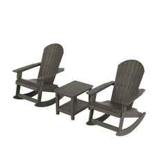 Tuscany 3-Piece HIPS Outdoor Rocking Adirondack Chair With Side Table