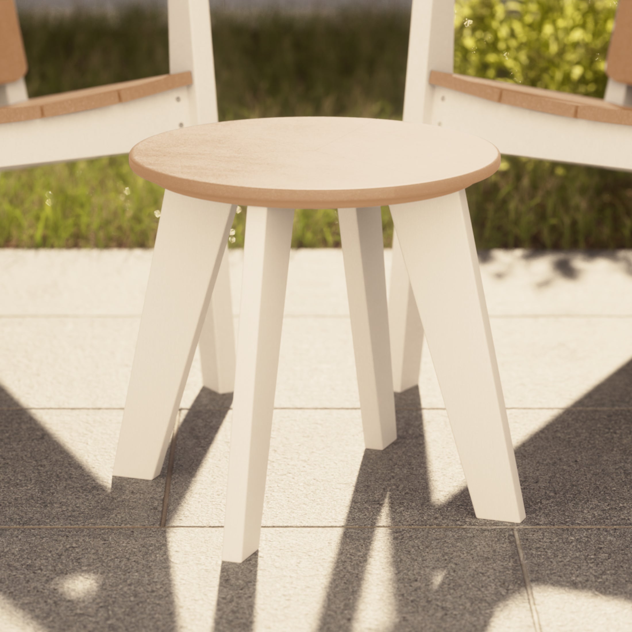 Pacifica HDPE Plastic Outdoor Round Adirondack Patio Side Table
