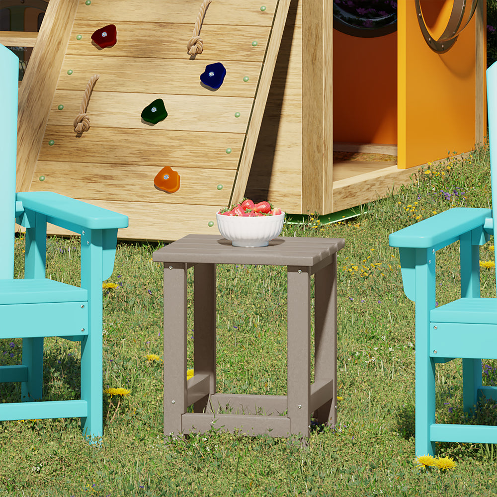 Malibu Kids Outdoor Patio Furniture HDPE Adirondack Square Side Table
