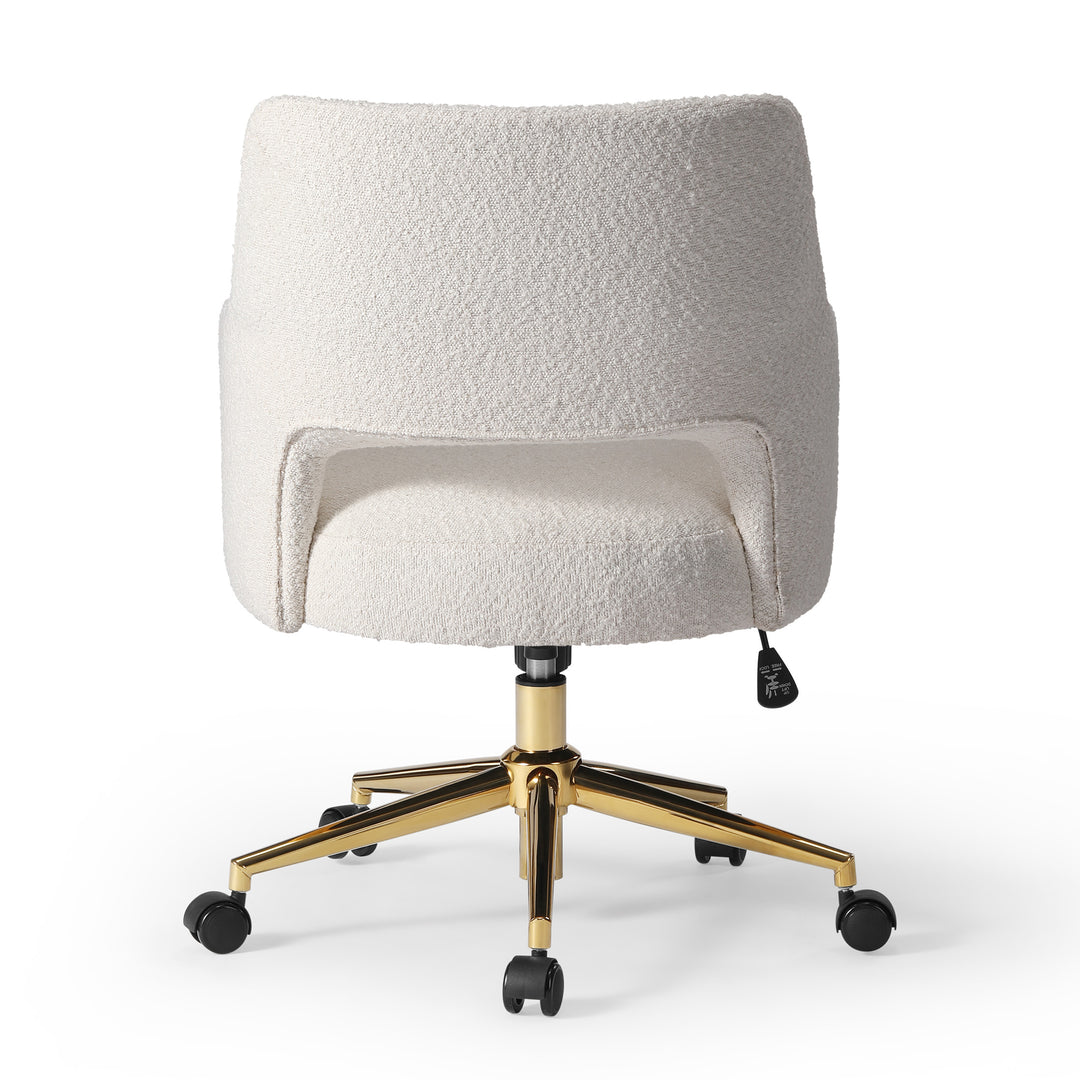 Genevieve Mid-Century Modern Swivel Office Vanity Chair with Wheels