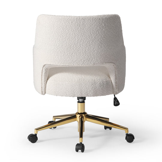 Genevieve Mid-Century Modern Swivel Office Vanity Chair with Wheels