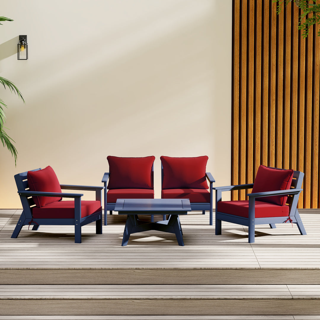 Avalon Outdoor 5-Piece Modular Sectional Patio Furniture Sofa Set