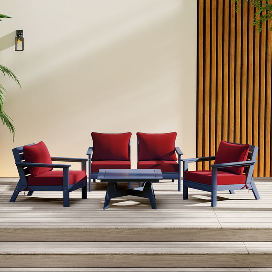 Avalon Outdoor 5-Piece Modular Sectional Patio Furniture Sofa Set