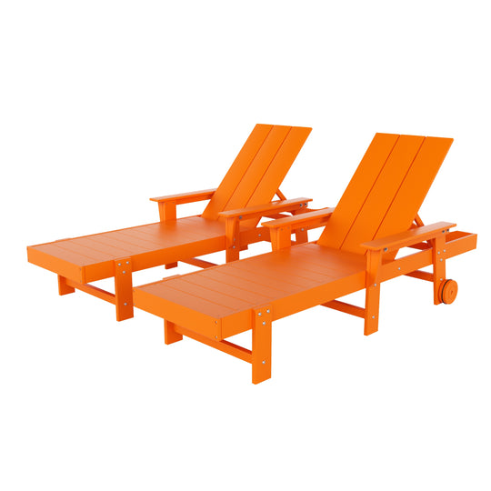 Ashore 2 Piece Reclining Chaise Lounge With Arms & Wheels