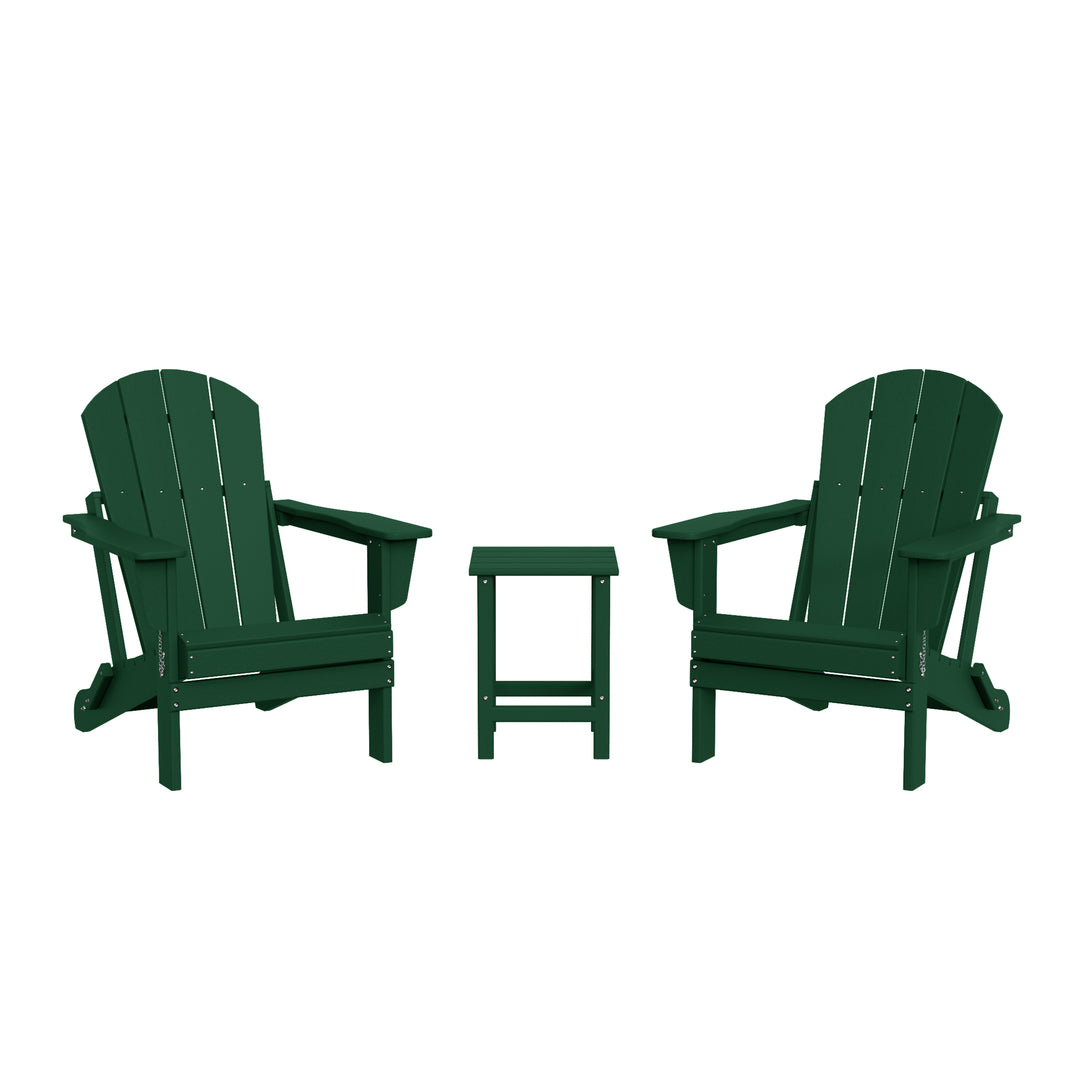 Malibu 3-Piece set Outdoor / Patio Poly Adirondack chair set with a side table ( 2 seater )