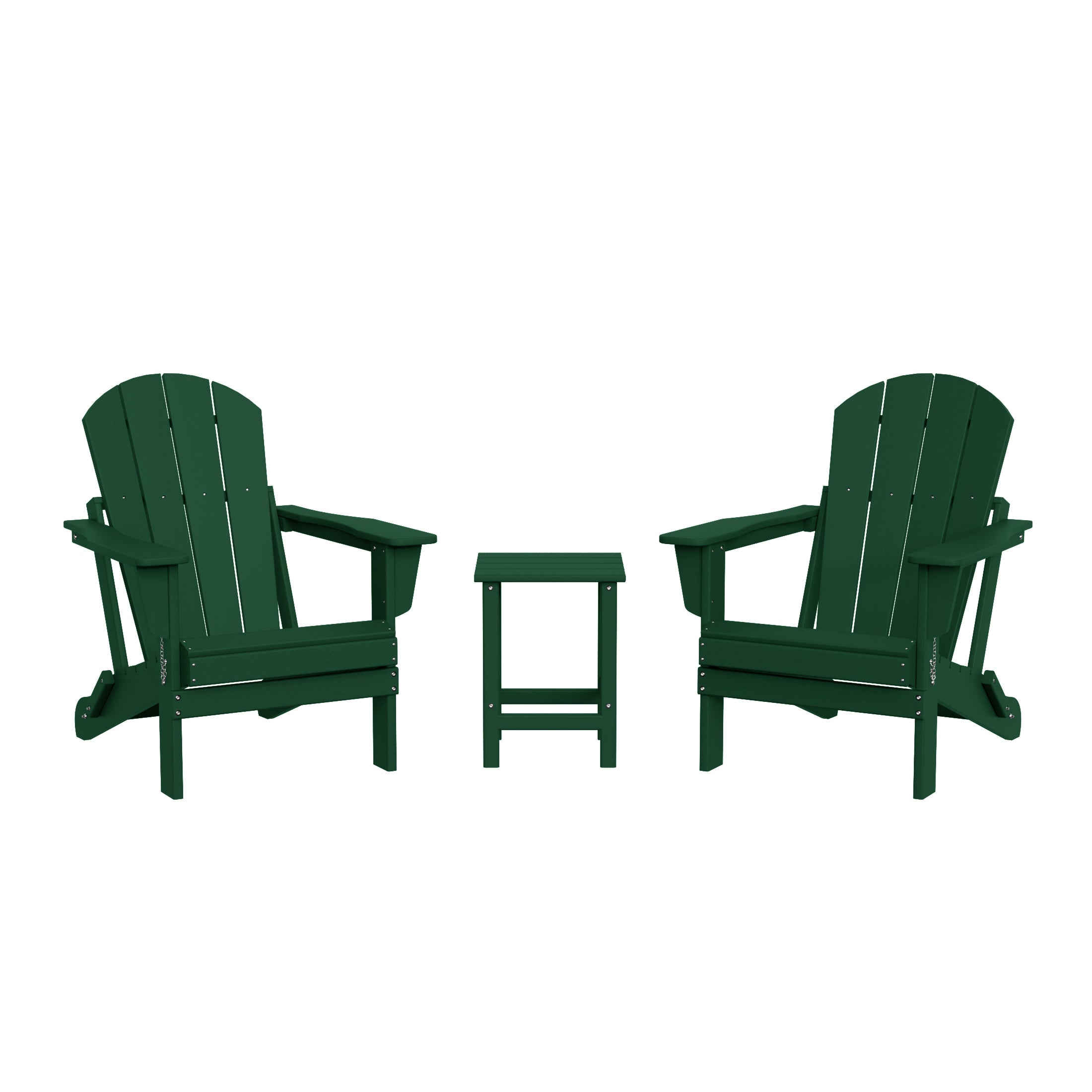 Malibu 3-Piece set Outdoor / Patio Poly Adirondack chair set with a side table ( 2 seater )