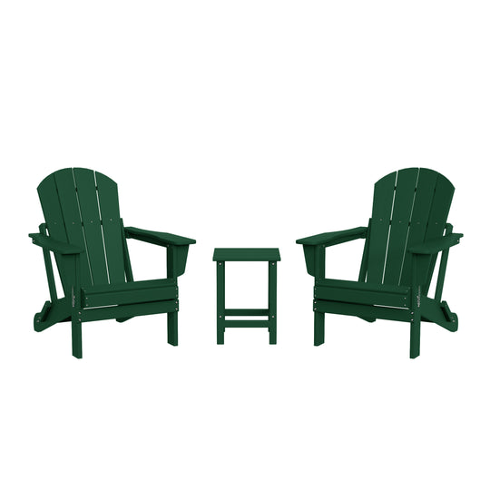 Malibu 3-Piece set Outdoor / Patio Poly Adirondack chair set with a side table ( 2 seater )