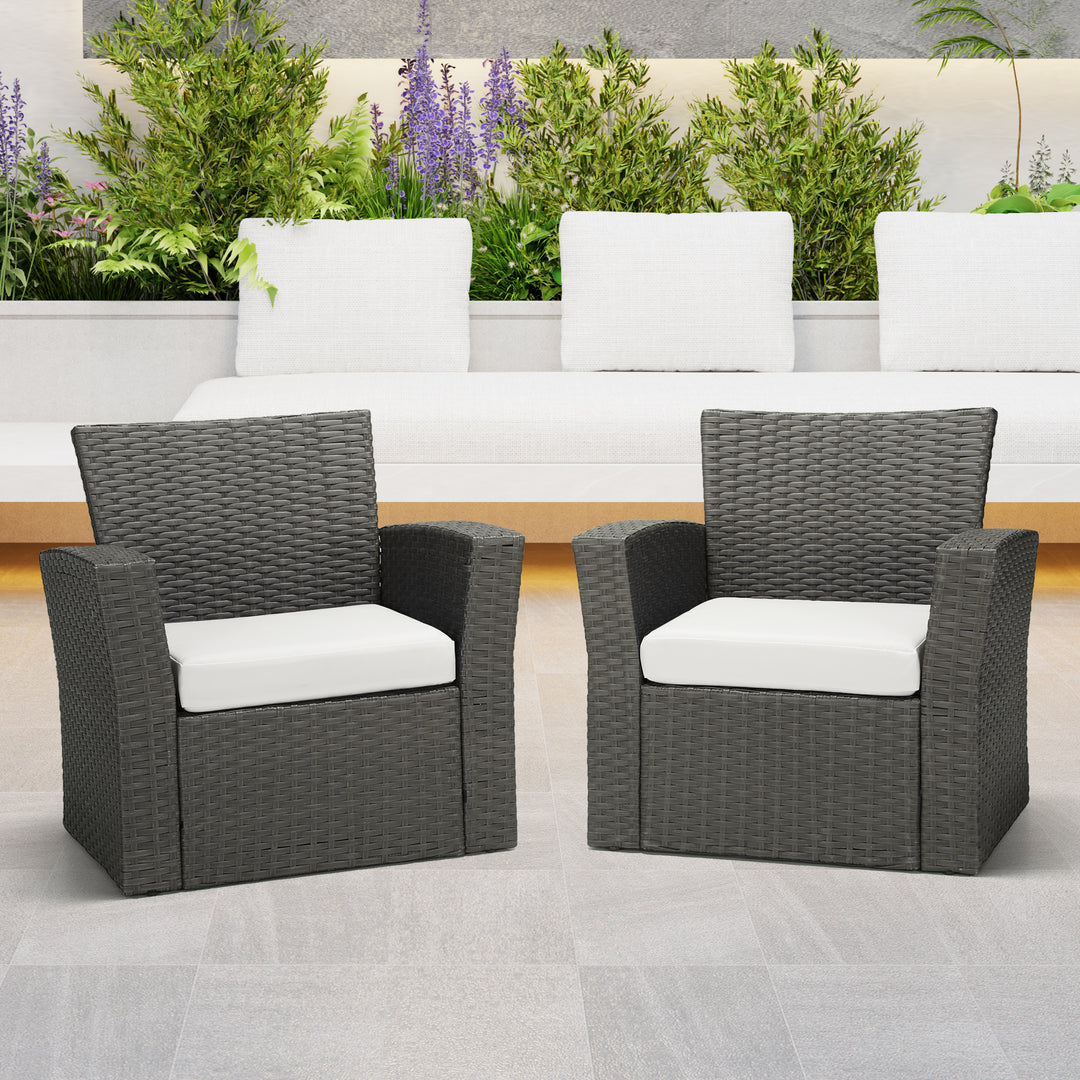 Solace Outdoor Patio Furniture Seat Chair Square Cushions (Set of 2)