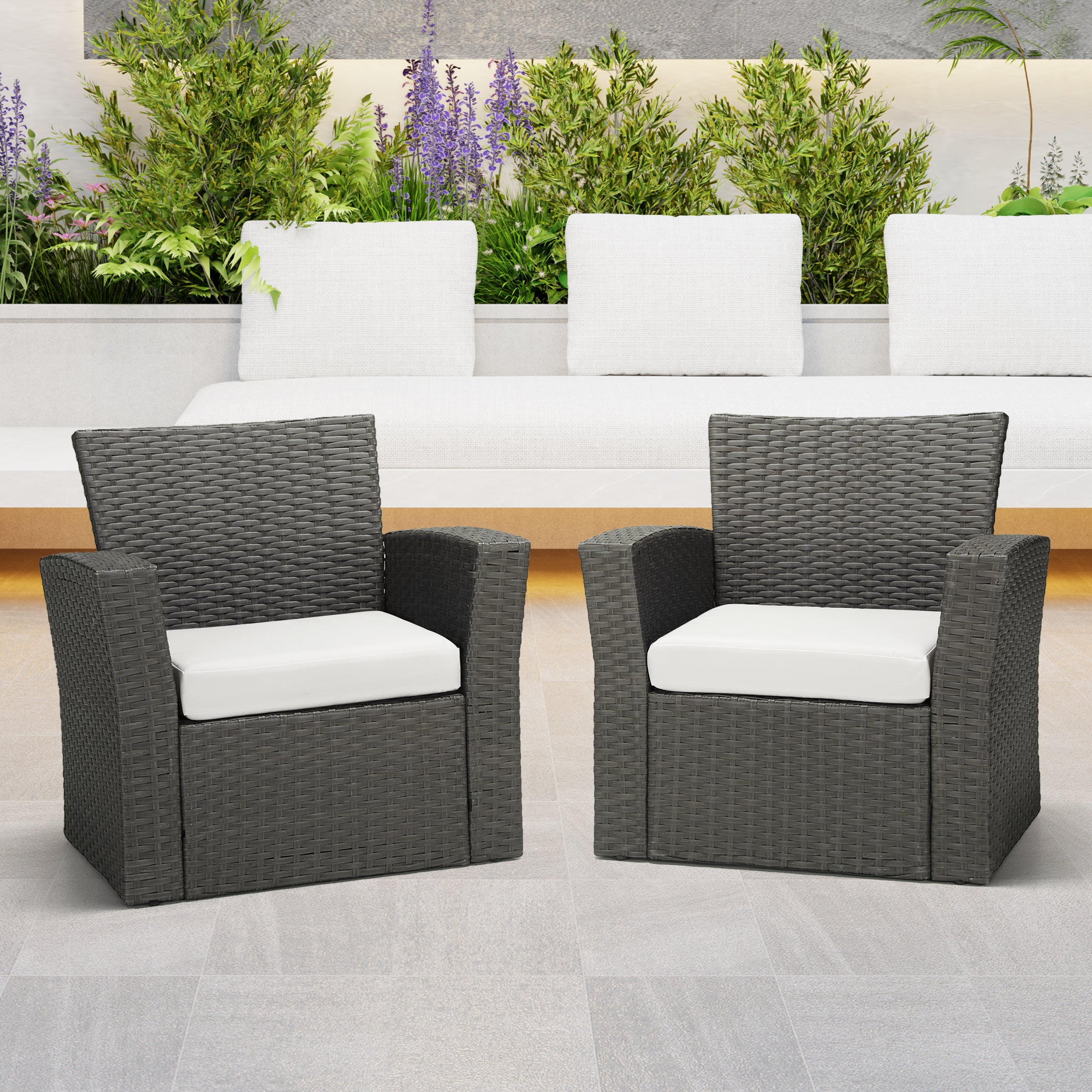 Solace Outdoor Patio Furniture Seat Chair Square Cushions Set of 2, 20" x 19"