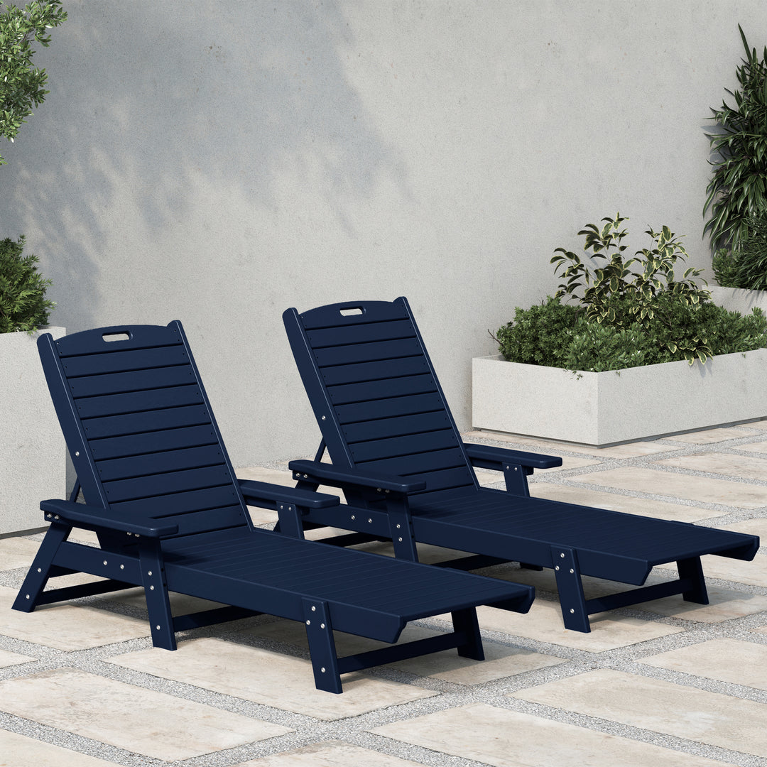 Malibu Poly Reclining Chaise Lounge (Set Of 2)