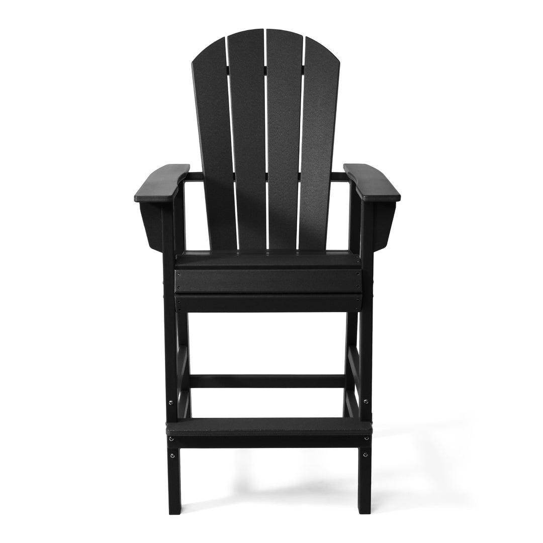 Malibu Outdoor HDPE Tall Adirondack Bar Height Chair With Cup Holder