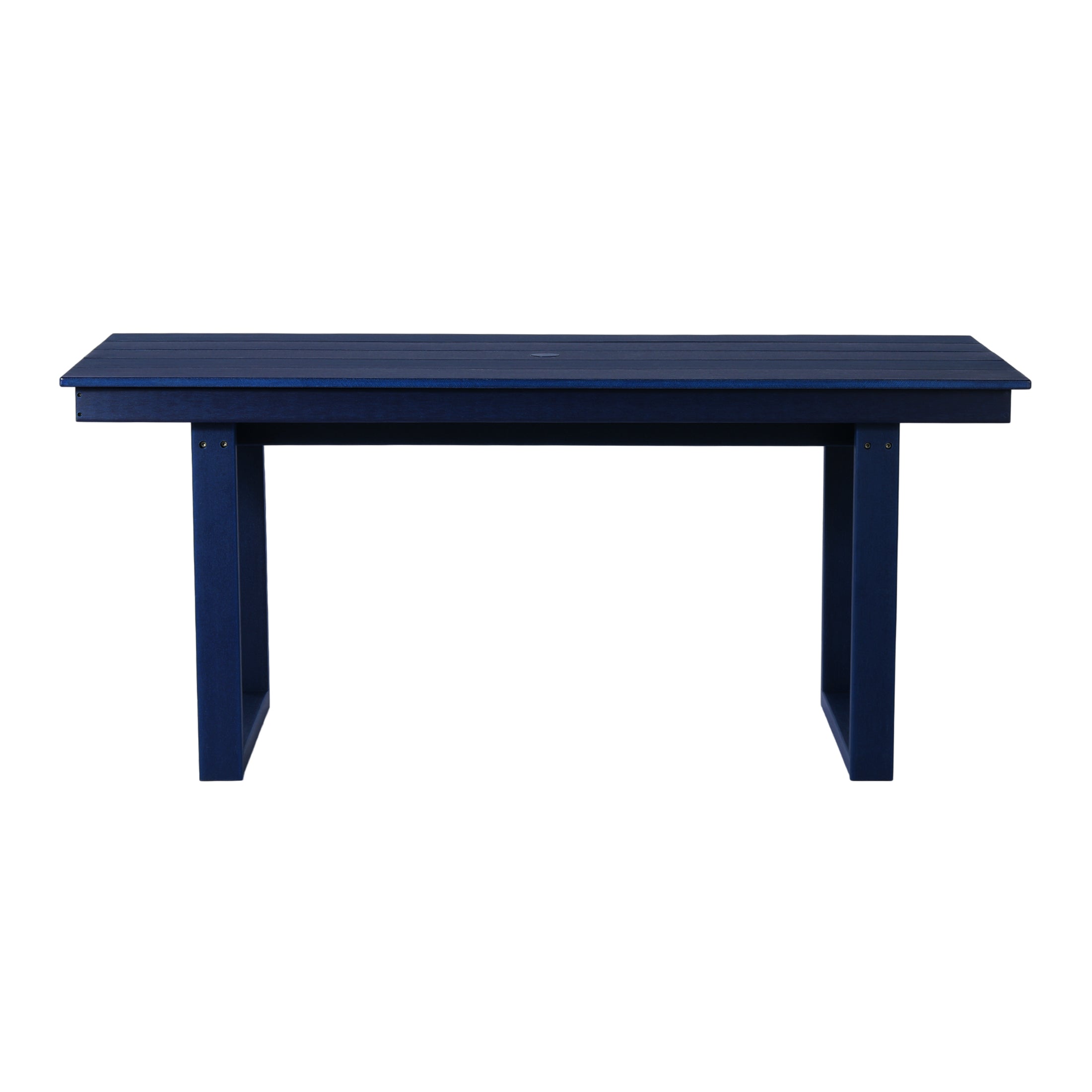 Paloma 68" Outdoor HDPE Modern Rectangular Patio Dining Table With Umbrella Hole