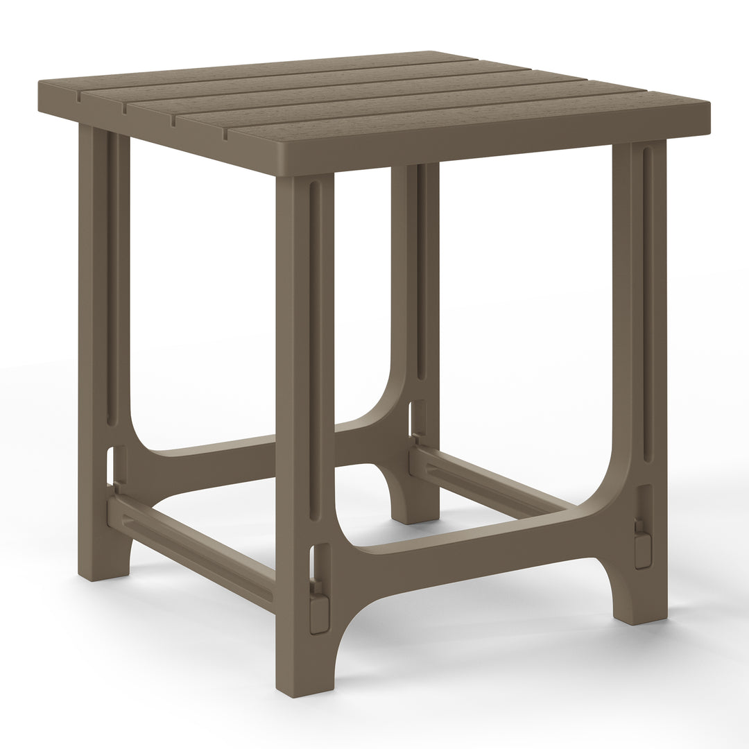 Azura 3-Piece HDPE Outdoor Patio Adirondack Chair with Ottoman and 18" Side Table Set