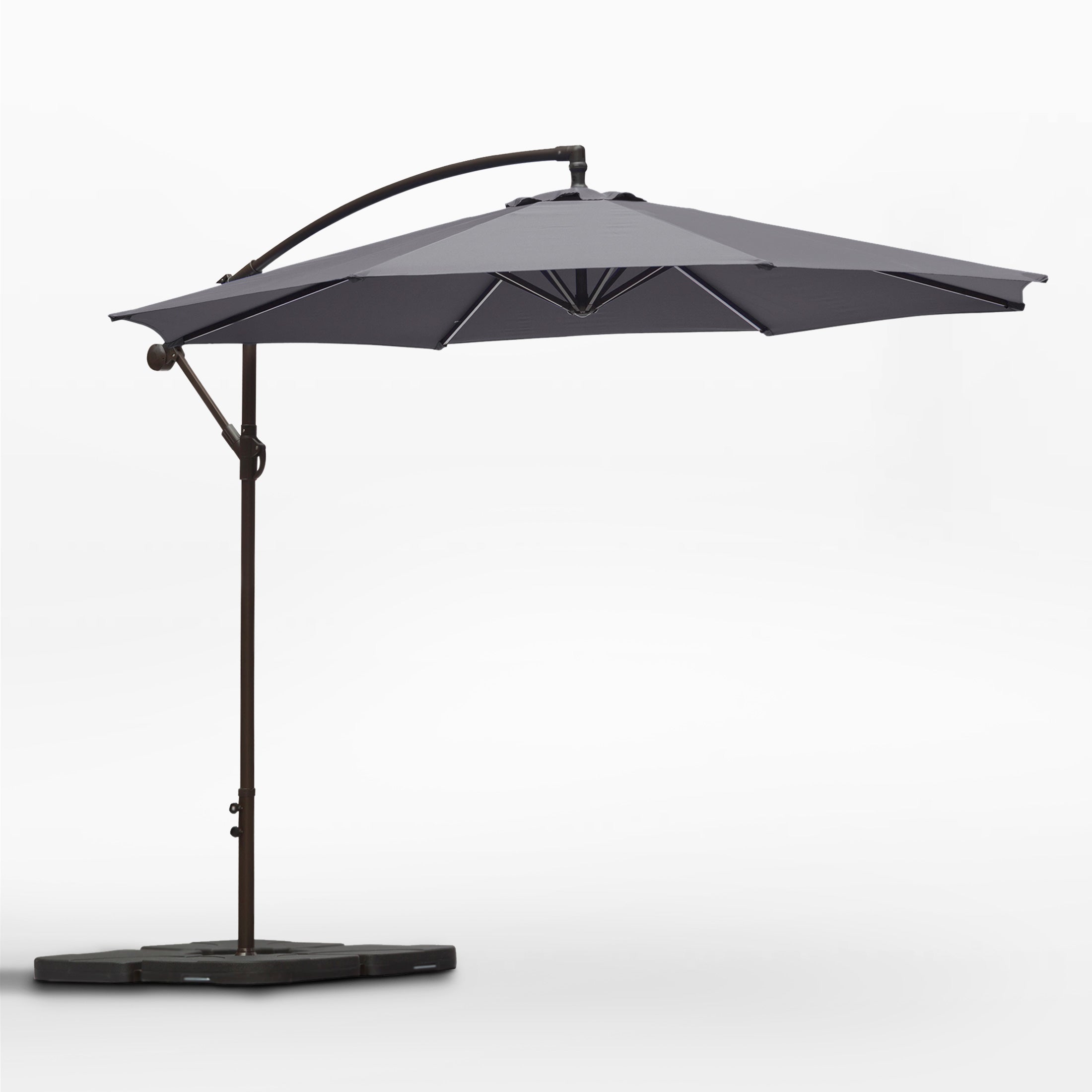 Julia 10 ft. Outdoor / Patio Cantilever Hanging Umbrella with weight base kit