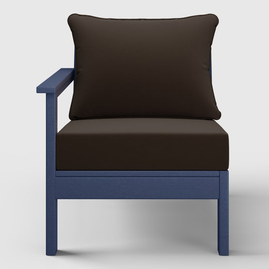 Avalon Outdoor Patio HDPE Left Arm Sectional Corner Club Chair with Patio Cushions