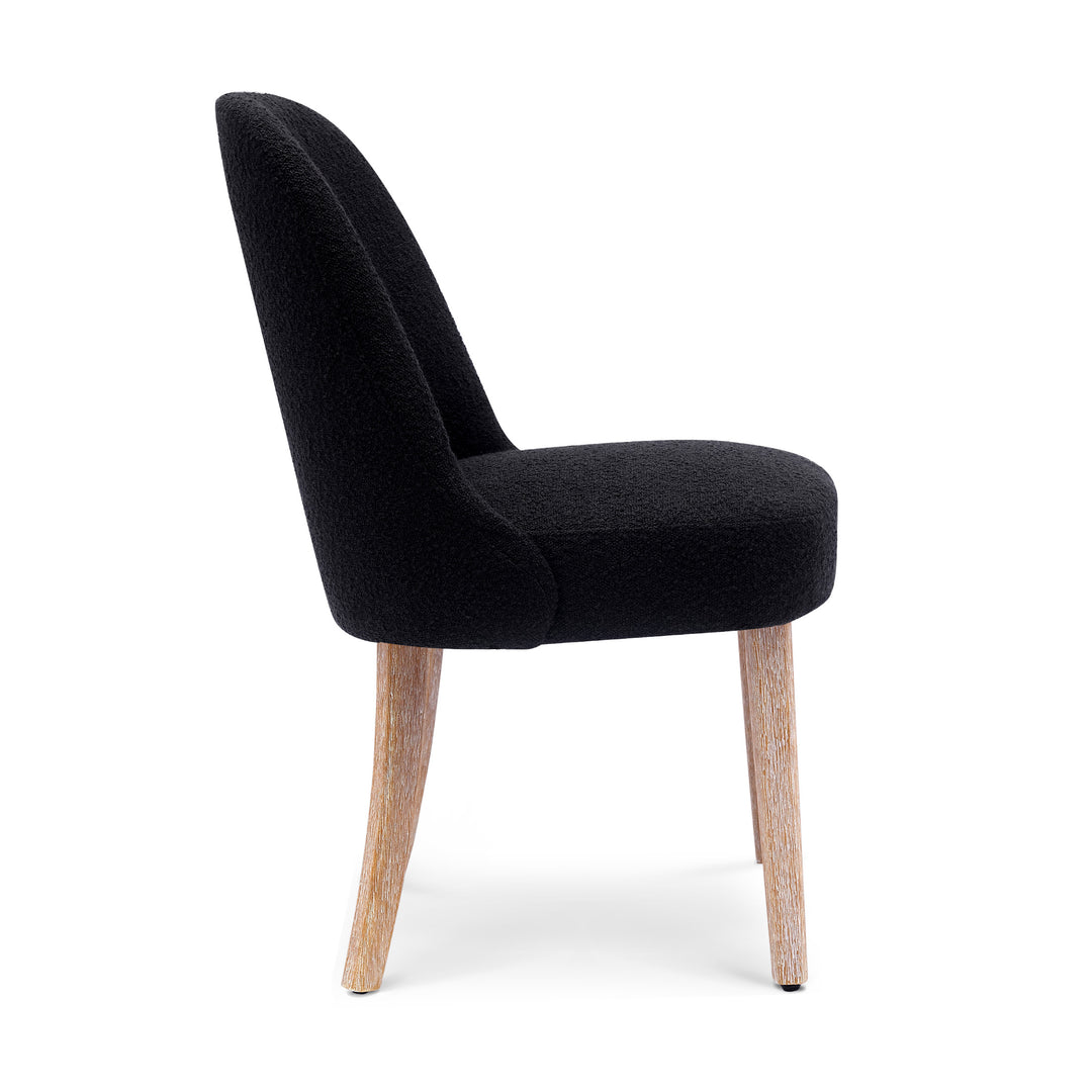 Genevieve Mid-Century Modern Upholstered Boucle Dining Chair (Set of 6)