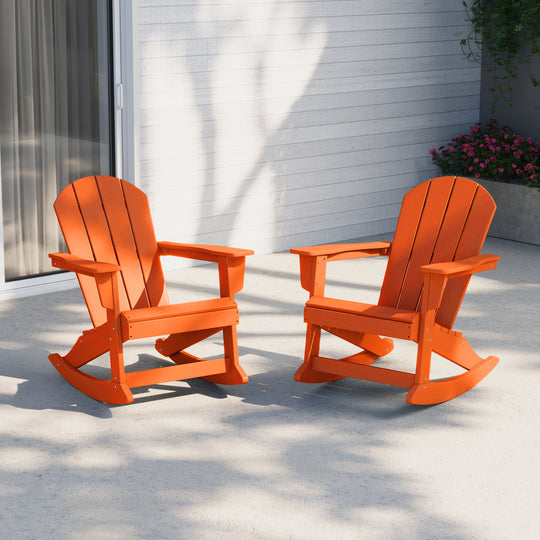 Malibu 2 piece set Outdoor / Patio Poly Adirondack rocking chairs ( 2 seater )