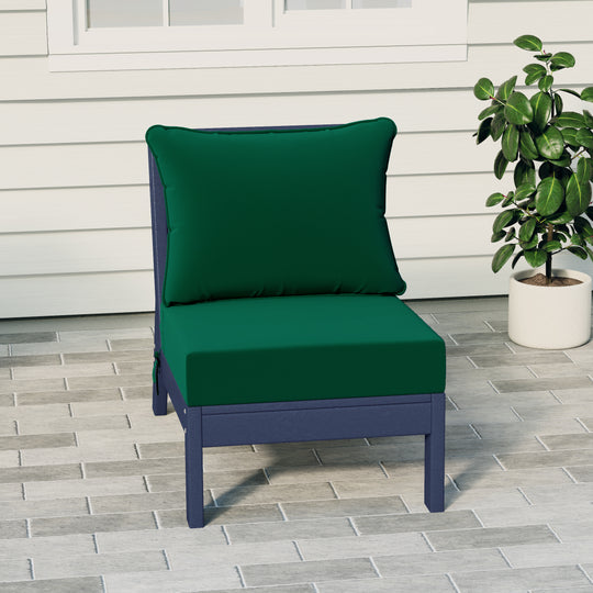 Avalon Outdoor HDPE Deep Seating Modular Armless Patio Chair with Patio Cushions