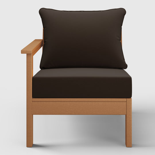 Avalon Outdoor Patio HDPE Left Arm Sectional Corner Club Chair with Patio Cushions