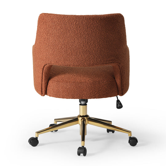 Genevieve Mid-Century Modern Swivel Office Vanity Chair with Wheels