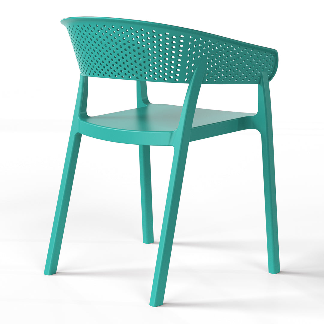 Playa 3-Piece Outdoor Resin Patio Bistro Table Set with Stackable Patio Dining Side Chairs