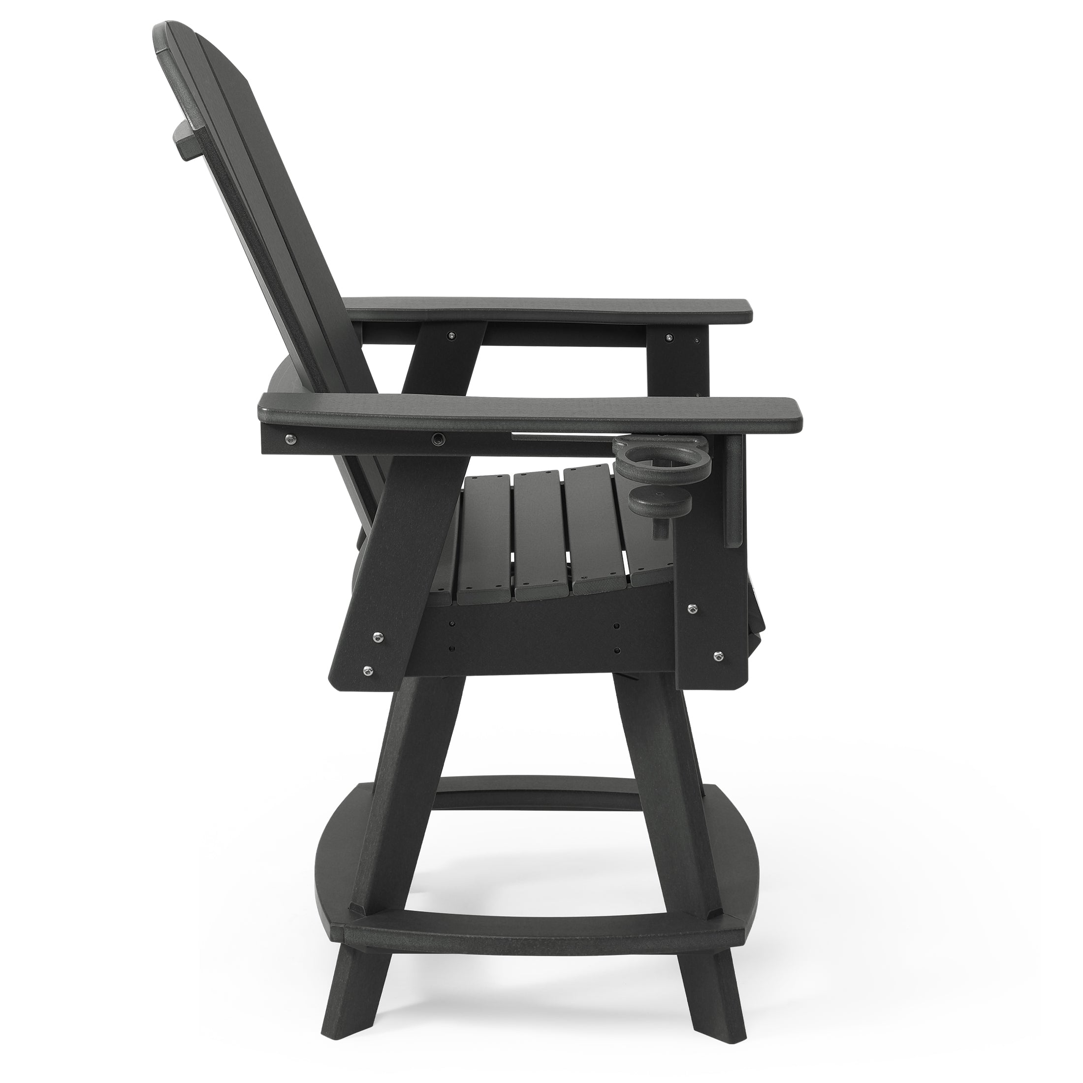 Malibu Outdoor HDPE Adirondack Swivel Counter Height Bar Chair With Cup Holder