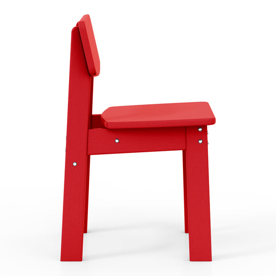 Outdoor HDPE Kids Modern Plastic Toddler Dining Chairs (Set of Two)