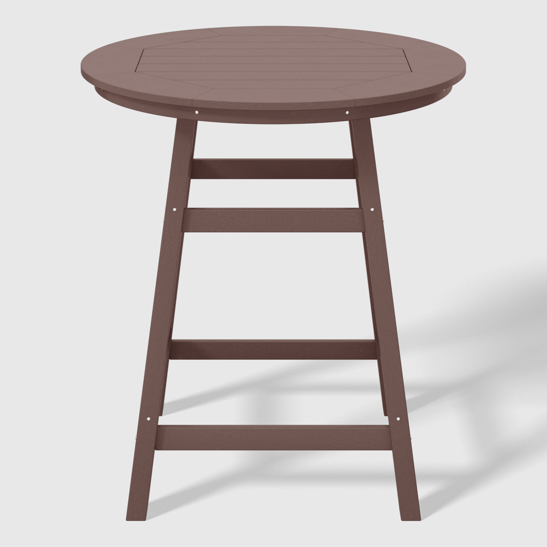 Malibu 5-Piece HDPE Outdoor Patio Dining Bar Bistro Table Set with Counter High Round Bar Stools