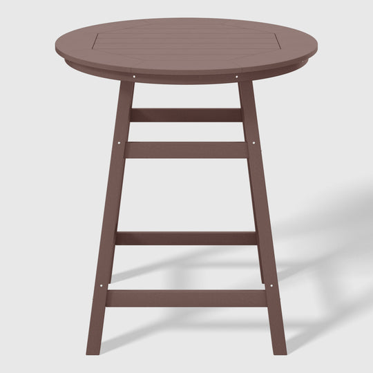 Malibu 5-Piece HDPE Outdoor Patio Dining Bar Bistro Table Set with Counter High Round Bar Stools