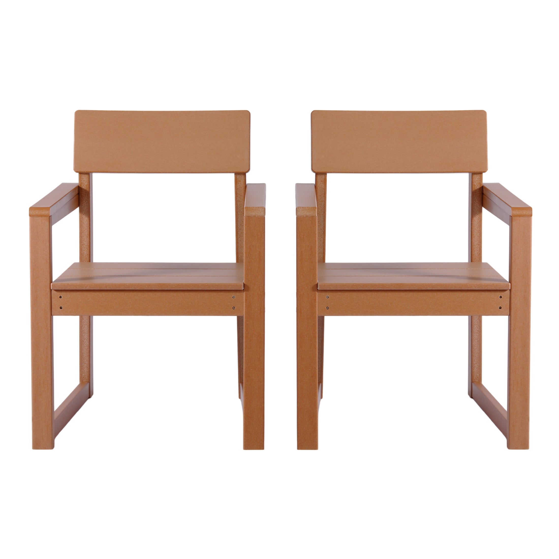 Paloma Modern HDPE Outdoor Patio Dining Arm Chairs (Set of 2)