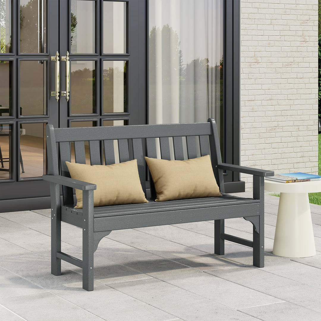 Malibu Outdoor 2-Person All-Weather HDPE Front Porch Garden Bench