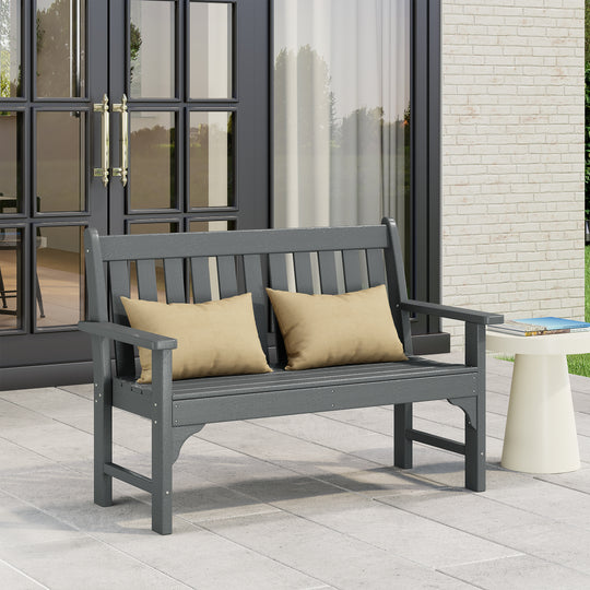 Malibu Outdoor 2-Person All-Weather HDPE Front Porch Garden Bench