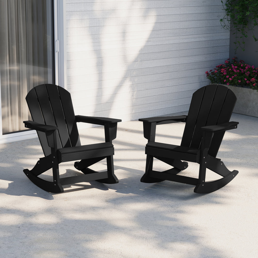Malibu 2 piece set Outdoor / Patio Poly Adirondack rocking chairs ( 2 seater )