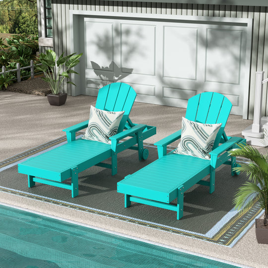 Malibu 2 Piece Reclining Chaise Lounge With Arms & Wheels