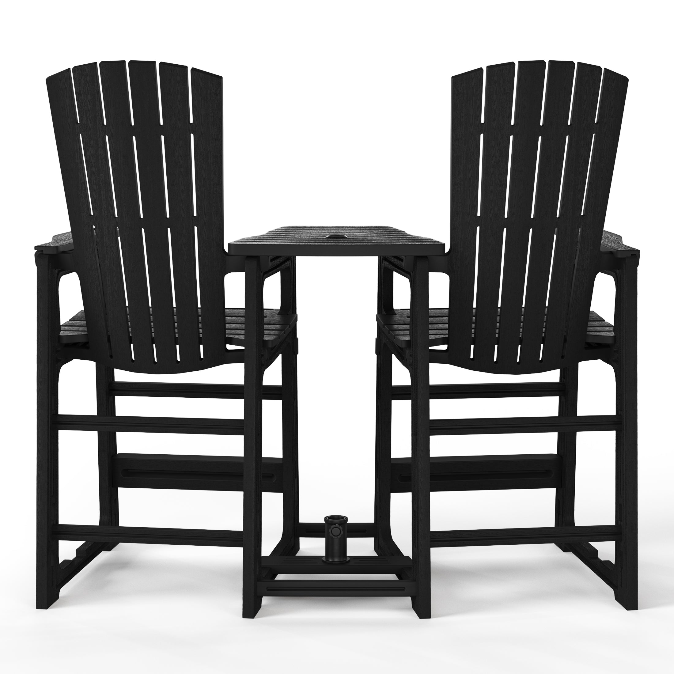 Azura Outdoor Tall Adirondack Chairs With Connecting Table Tray (Set of 2)